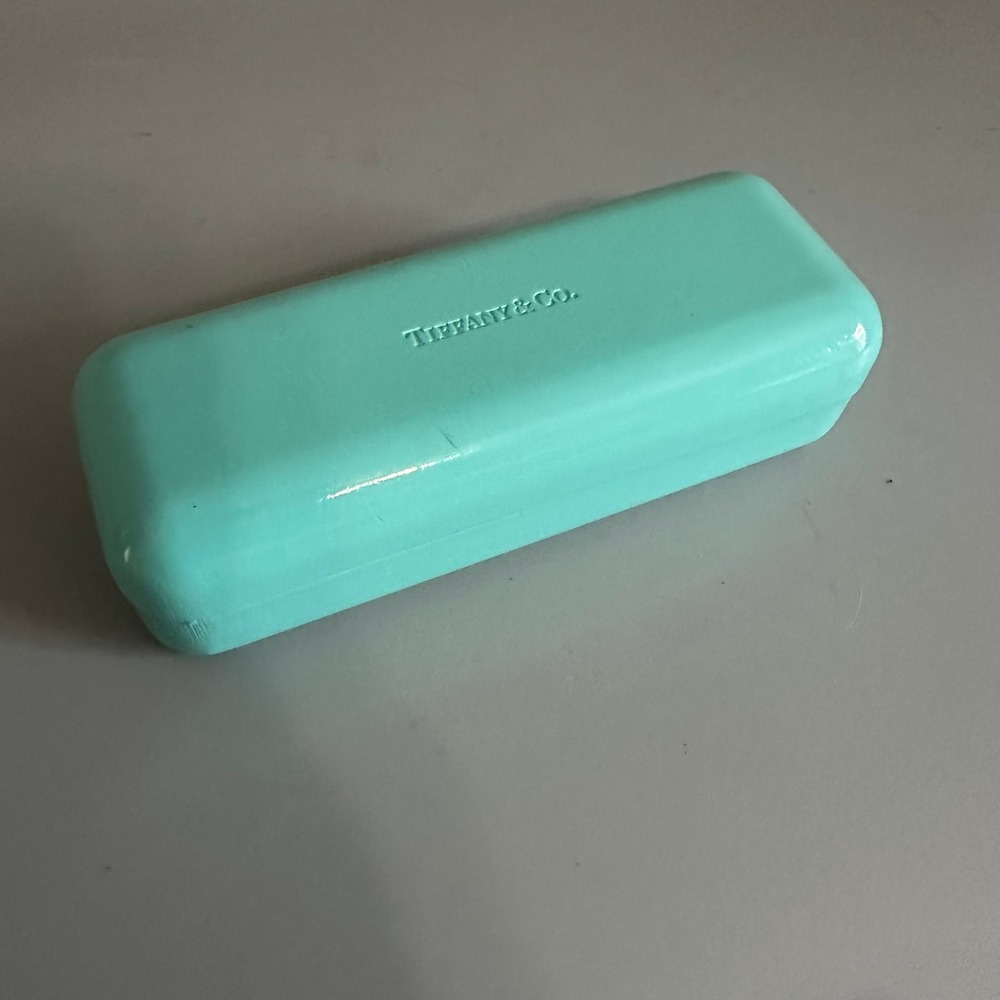 Tiffany‎ & Co Blue Hardshell Eyeglass Case Signature Logo Clamshell Optical Box